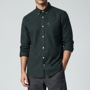 Ben Sherman Men's Checkered Flannel Shirt - Green and Navy